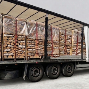 LKW-Ladung Brennholz – Eiche – 30/33 cm – kammergetrocknet – 2 RM Paletten