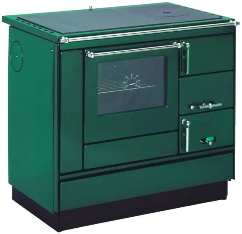 Holz-Herd 6-10 kW mit Stahlplatte geschliffen und Backrohr