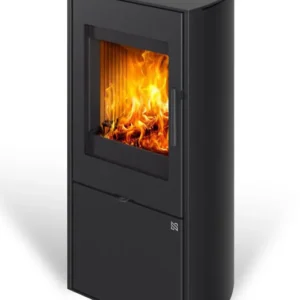 Kaminofen TODAL 30 | Außengehäuse aus Stahl | Holzkamin | ansprechendes Aussehen | Effizienz und Ökologie | schwarzer Edelstahlgriff | 5,8 kW | Glastür