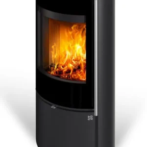 Kaminofen VERDAL 30 | Außengehäuse aus Stahl | Holzkamin | kompaktes und elegantes Design | Edelstahlgriff | 5,1 kW | Glastür
