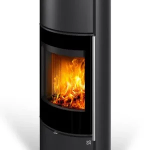 Kaminofen VERDAL H 30 | Außengehäuse aus Stahl | Holzkamin | kompaktes und elegantes Design | Edelstahlgriff | 5,1 kW | Glastür