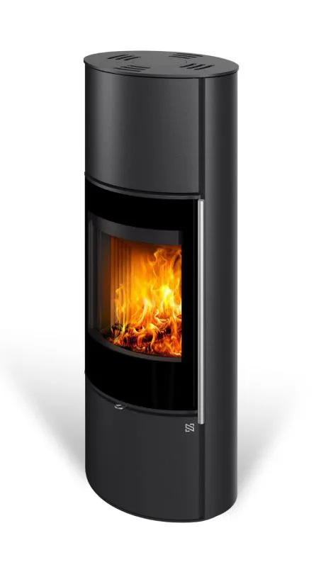 Kaminofen VERDAL H 30 | Außengehäuse aus Stahl | Holzkamin | kompaktes und elegantes Design | Edelstahlgriff | 5,1 kW | Glastür