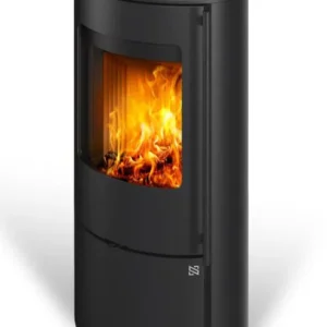 Kaminofen VIDDAL 30 | Außengehäuse aus Stahl | Holzkamin | kompaktes und elegantes Design | schwarzer Edelstahlgriff | 5,1 kW | Glastür